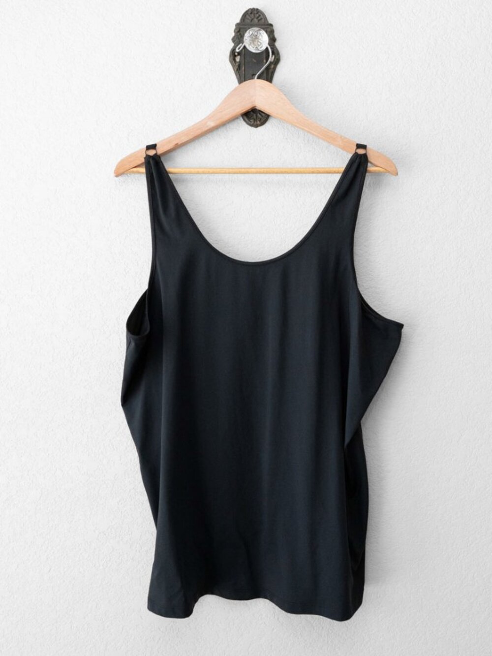 Coldwater Creek Tank Top 2X Black Adjustable Strap Stretch Camisole Plus Size